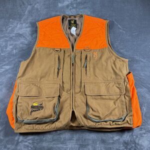 Browning Upland Pheasants Forever Brown Canvas and Blaze Orange Vest Size M